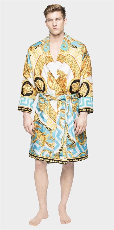 versace silk pajama set|Versace bathrobe women.